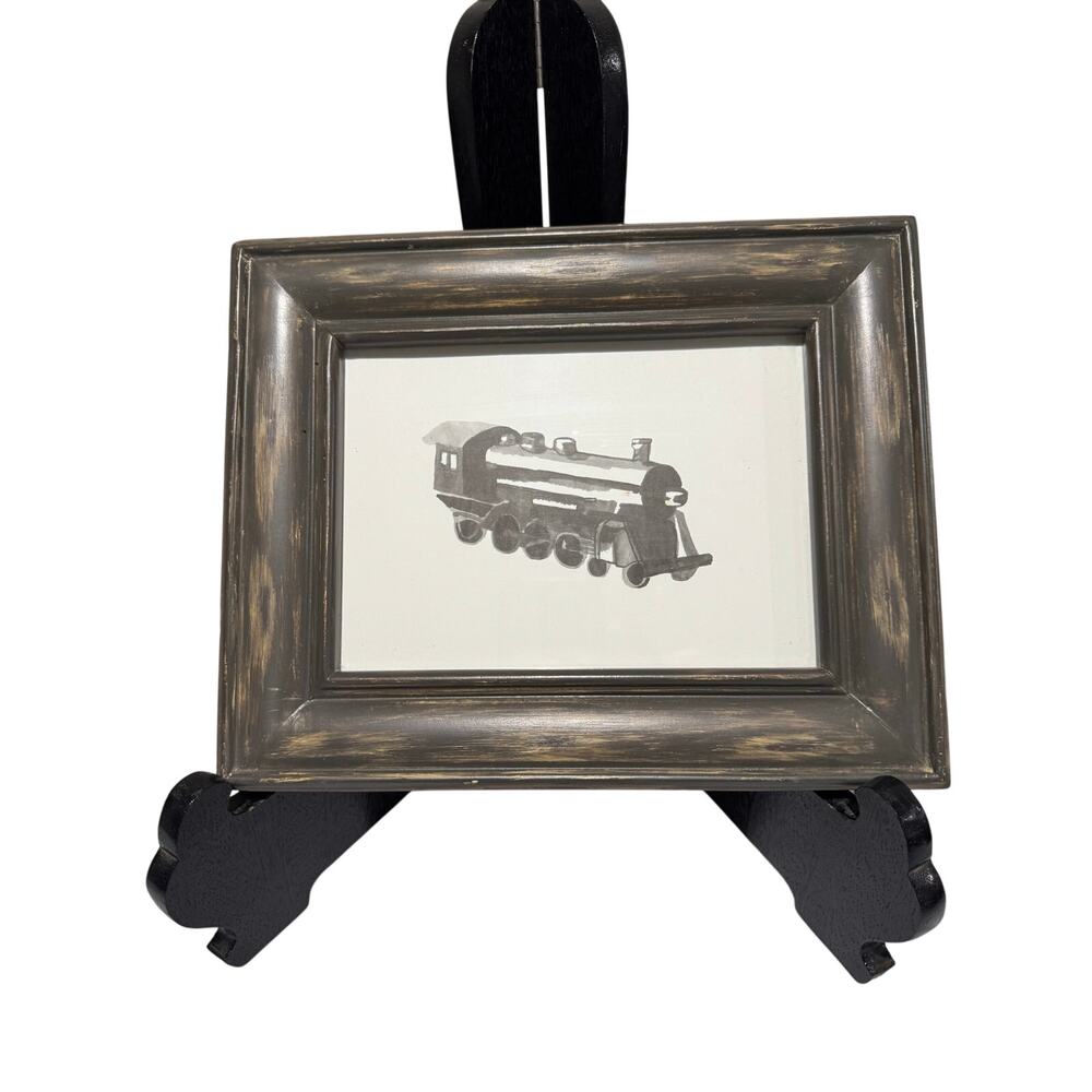 Pottery Barn Kids Framed Locomotive Train Art